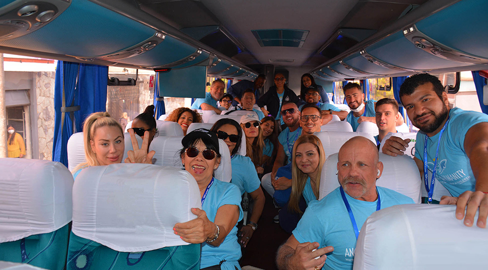 inside a bus in Charlotte, NC