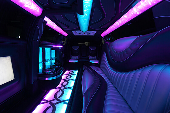 disco floor in a limousine