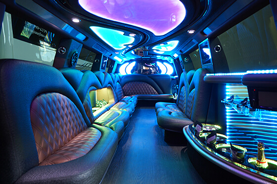 comfortable ambiance inside a limo